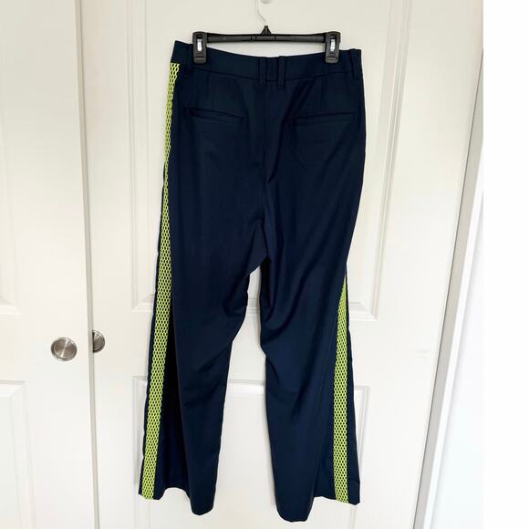 WILDFANG Empower Colorblock Mesh Stripe Wide Leg Trousers Pants Blue Neon 12 - Picture 3 of 6